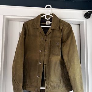 Flint and Tinder Green Waxed Trucker Jacket Size Small